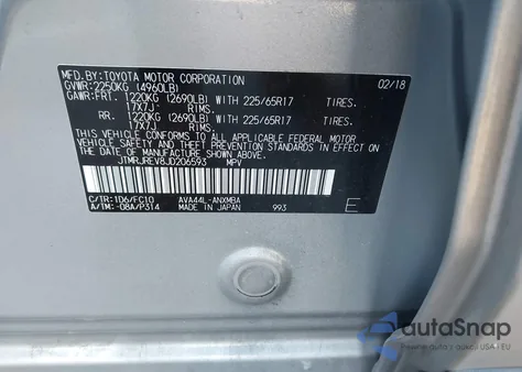 2018 Toyota Rav4 Hybrid Le from USA, damaged, VIN JTMRJREV8JD206593